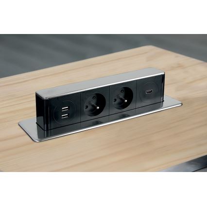 Bloc prise pour table 2x230V + 2xUSB + HDMI