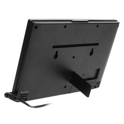 Station météo noire à écran couleur — alimentation 5V/2xAAA