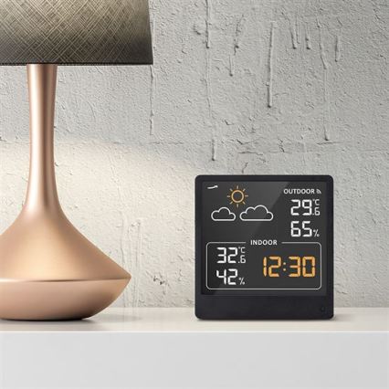 Thermomètre numérique 5V/2xAAA + 2xAAA noir