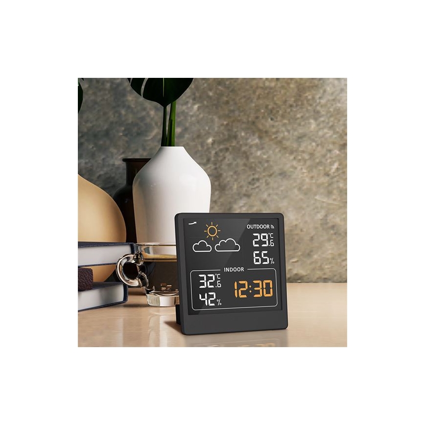 Thermomètre numérique 5V/2xAAA + 2xAAA noir