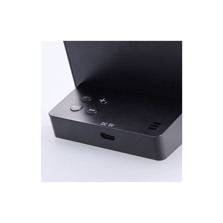 Thermomètre numérique 5V/2xAAA + 2xAAA noir