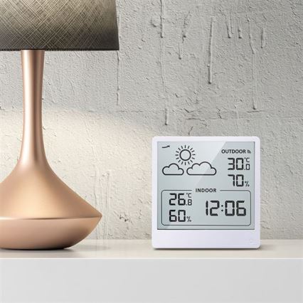 Thermomètre numérique 5V/2xAAA + 2xAAA blanc