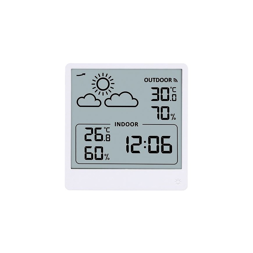 Thermomètre numérique 5V/2xAAA + 2xAAA blanc