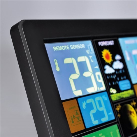 Solight TE81 - Station météo avec écran LCD chargeur USB noir