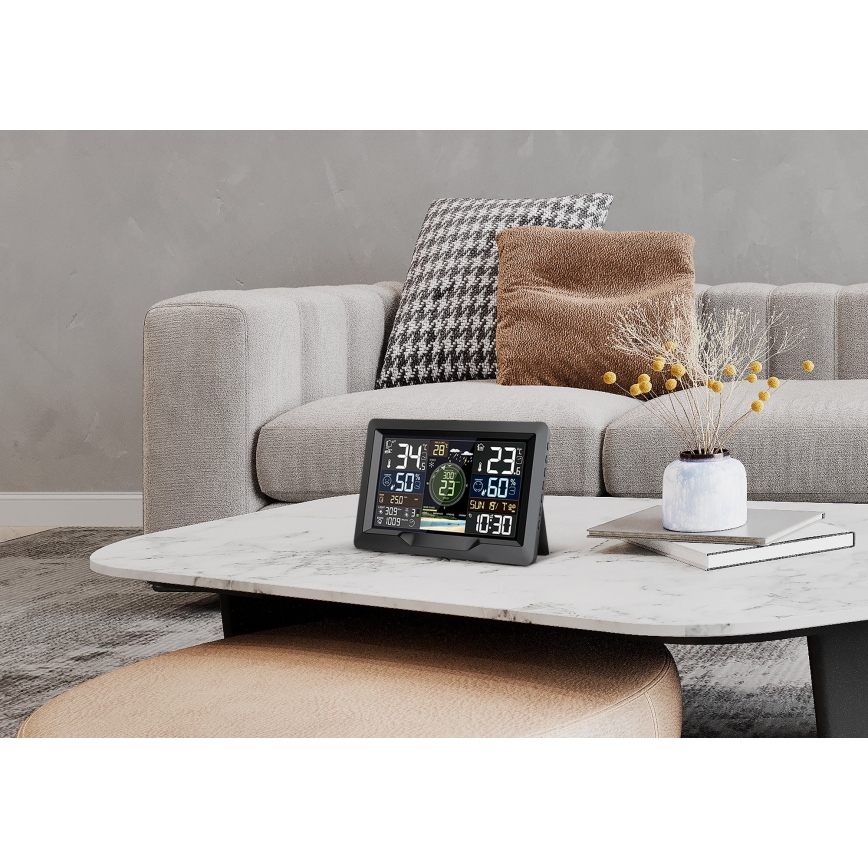 Station météo professionnelle avec écran couleur LCD 5V/2xAA + 3xAA + 2xAA Wi-Fi Tuya