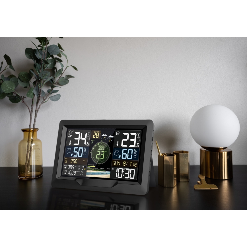 Station météo professionnelle avec écran couleur LCD 5V/2xAA + 3xAA + 2xAA Wi-Fi Tuya