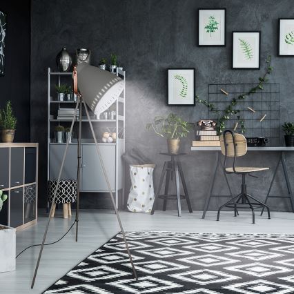 Lampadaire LED 1xE27/8W/230V gris 145cm