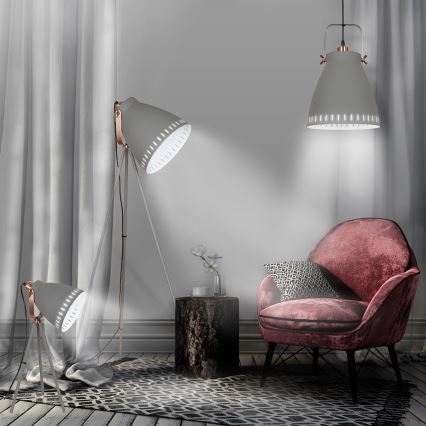 Lampadaire LED 1xE27/8W/230V gris 145cm