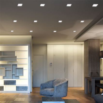 Spot encastré LED pour faux plafond 12W 230V 3000/4000/6000K 17x17 cm blanc