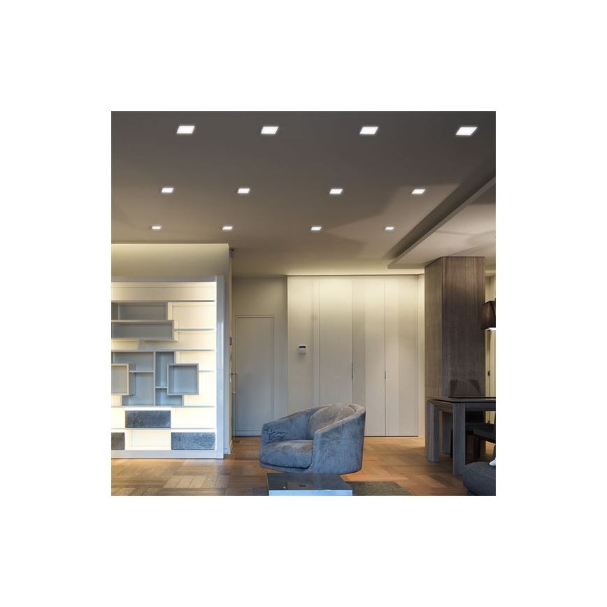 Spot encastré LED pour faux plafond 12W 230V 3000/4000/6000K 17x17 cm blanc