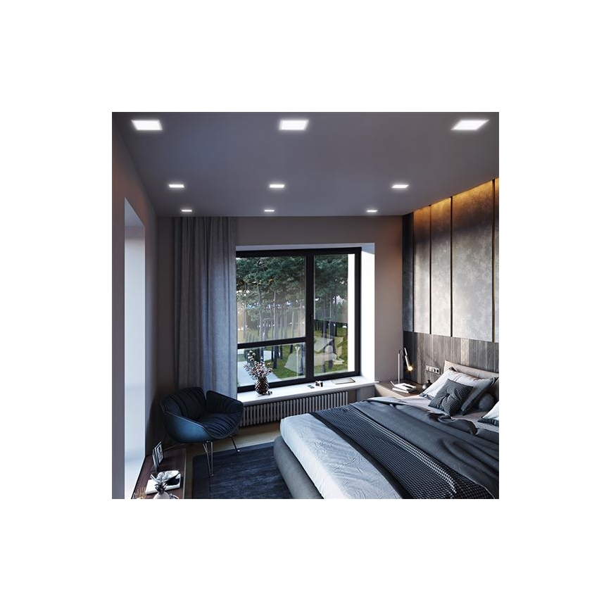 Spot encastré LED pour faux plafond 12W 230V 3000/4000/6000K 17x17 cm blanc