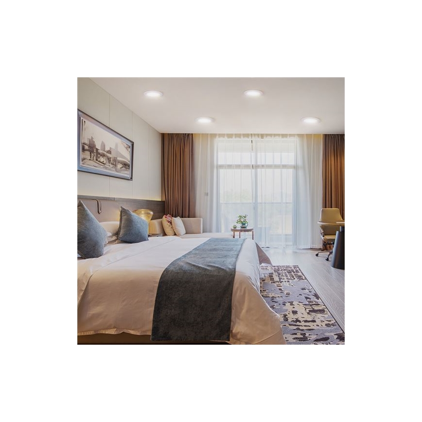 Luminaire encastré LED 18W 230V — 3000/4000/6000K (3 températures de couleur) — Ø 22,5 cm — blanc