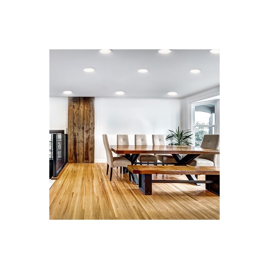 Plafonnier encastré LED/24W/230V 3000/4000/6000K Ø 30 cm blanc