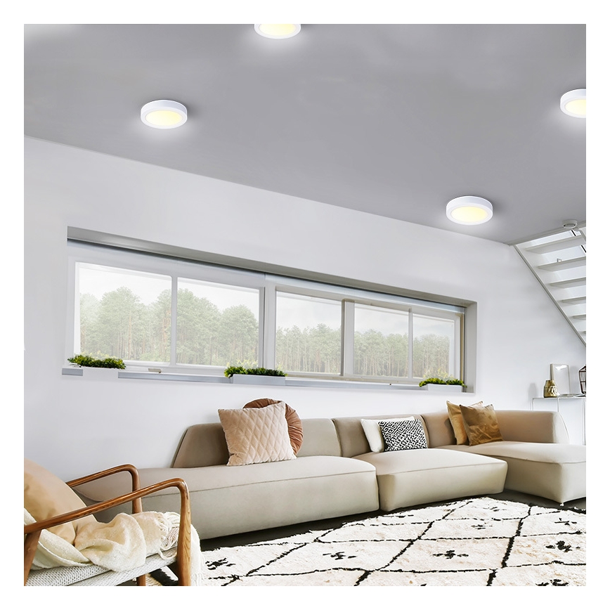 Plafonnier LED/12W/230V 3000/4000/6000K Ø 17 cm blanc