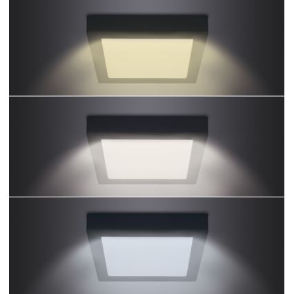 Plafonnier LED/18W/230V 3000/4000/6000K noir angulaire