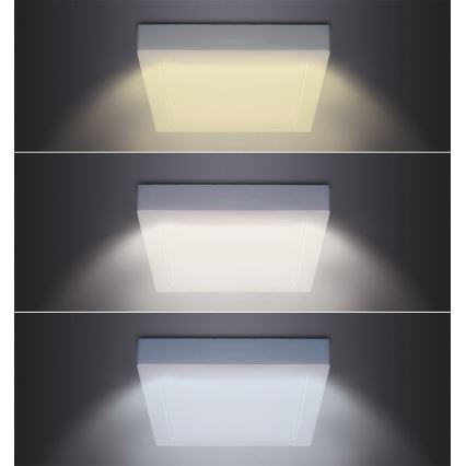 Plafonnier LED/18W/230V 3000/4000/6000K 22,5x22,5 cm blanc