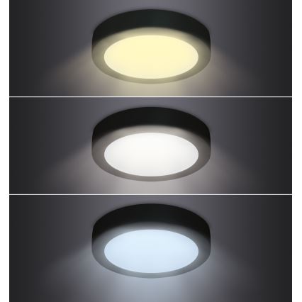 Plafonnier LED/24W/230V 3000/4000/6000K noir rond