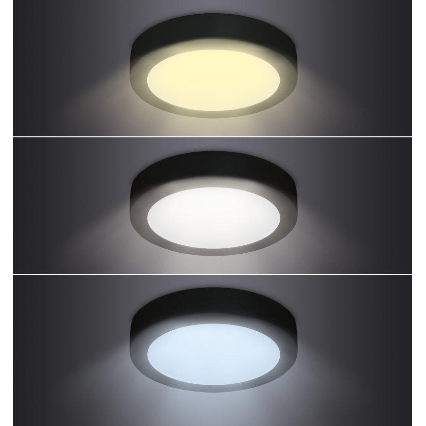 Plafonnier LED/24W/230V 3000/4000/6000K noir rond