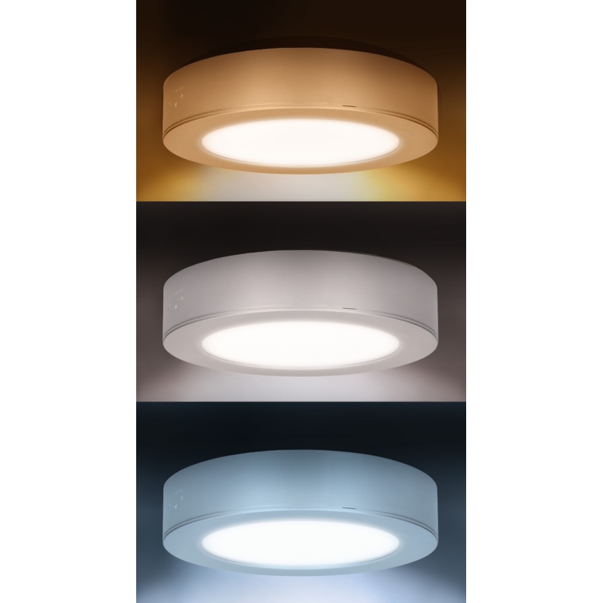 Panneau LED 2 en 1 apparent/encastré LED/12W/230V 3000/4000/6000K Ø17 cm IP54 blanc