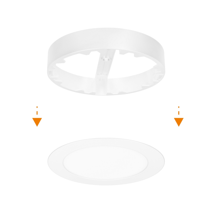 Panneau LED 2 en 1 apparent/encastré LED/12W/230V 3000/4000/6000K Ø17 cm IP54 blanc