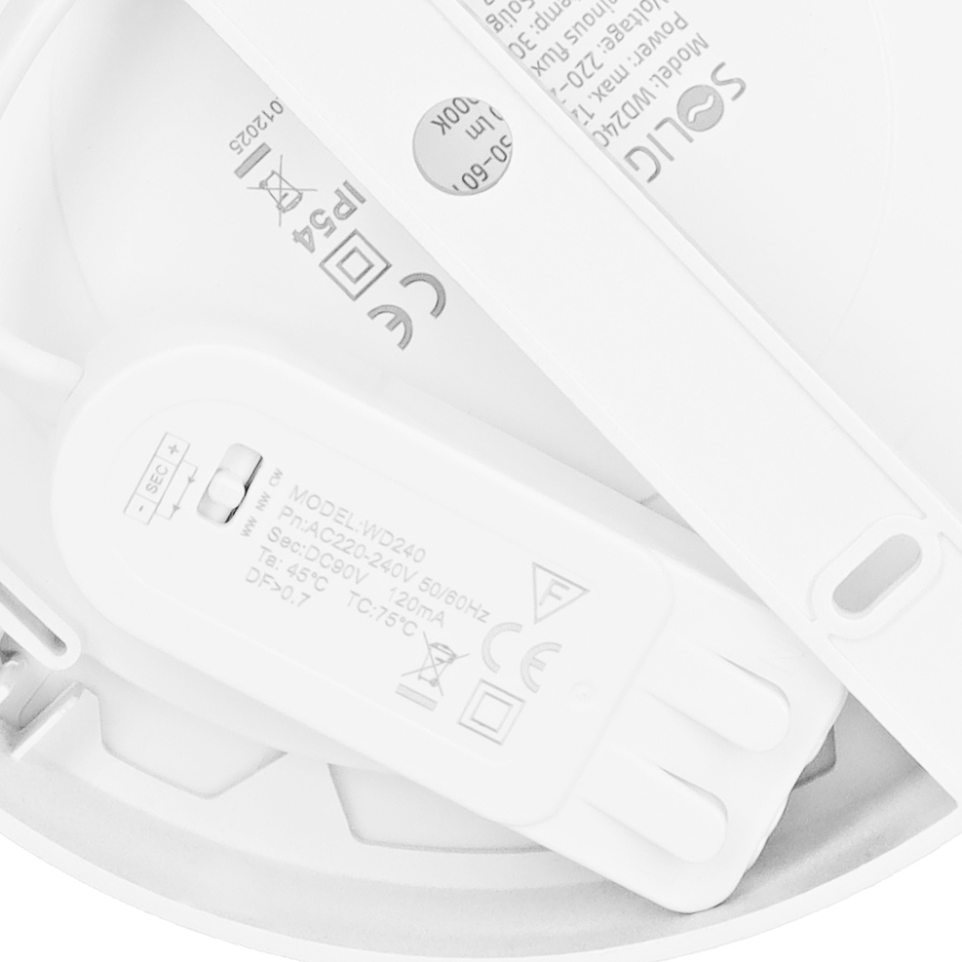 Panneau LED 2 en 1 apparent/encastré LED/12W/230V 3000/4000/6000K Ø17 cm IP54 blanc