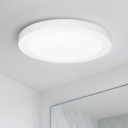 Plafonnier LED 2 en 1 (en saillie/encastré) 18W/230V 3000/4000/6000K Ø 22,5 cm IP54 blanc