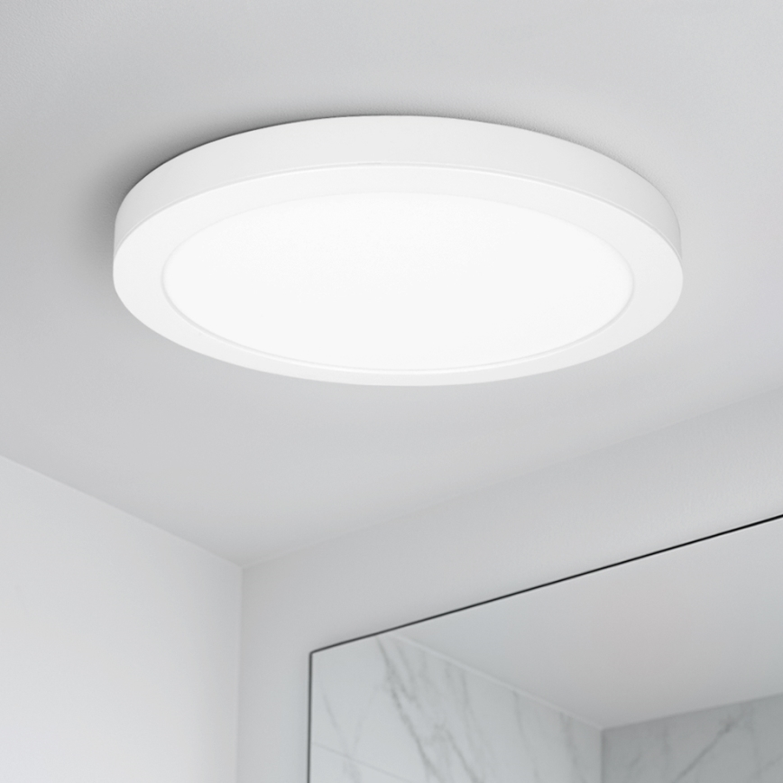 Plafonnier LED 2 en 1 (en saillie/encastré) 18W/230V 3000/4000/6000K Ø 22,5 cm IP54 blanc