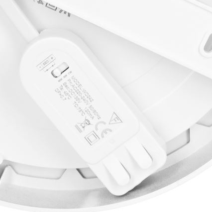 Plafonnier LED 2 en 1 (en saillie/encastré) 18W/230V 3000/4000/6000K Ø 22,5 cm IP54 blanc