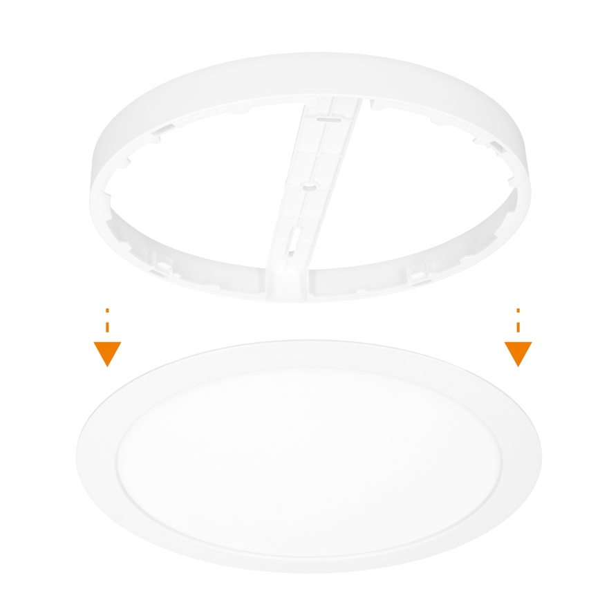 Panneau LED 2 en 1 appliqué/encastré 24W/230V 3000/4000/6000K Ø 30 cm IP54 blanc