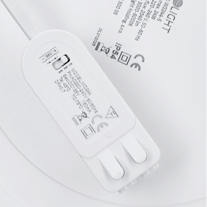 Panneau LED 2 en 1 appliqué/encastré 24W/230V 3000/4000/6000K Ø 30 cm IP54 blanc