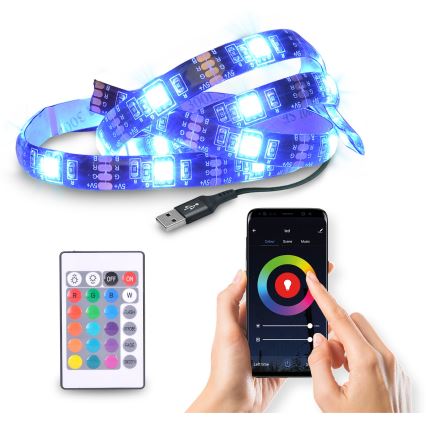 LED RGB Ruban à intensité variable pour TV LED/6W/5V Wi-Fi Tuya + télécommande 0,5m