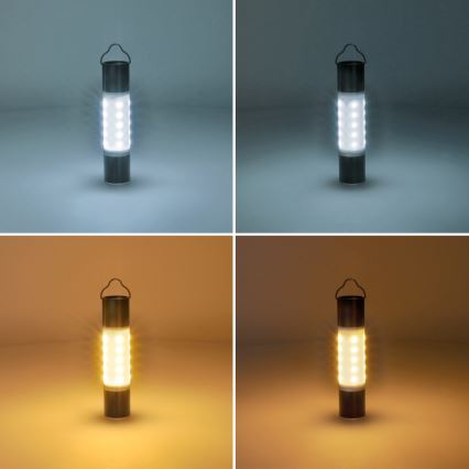 Solight WN43 - Lampe torche rechargeable de camping avec fonction batterie portative LED/1500 mAh 3,7V IP44