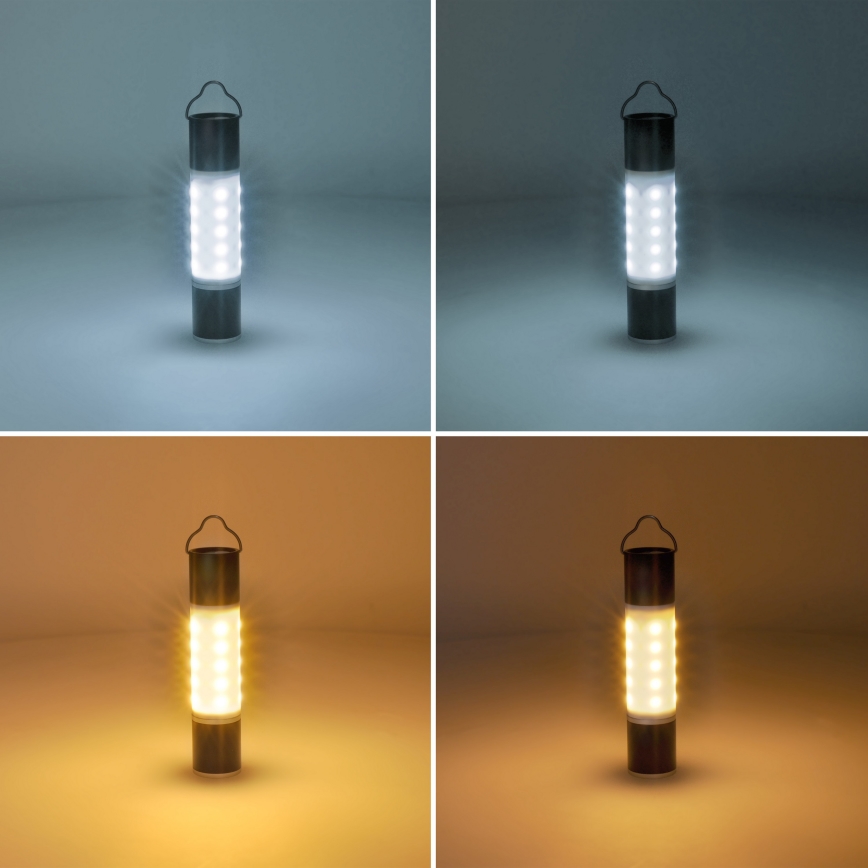 Solight WN43 - Lampe torche rechargeable de camping avec fonction batterie portative LED/1500 mAh 3,7V IP44