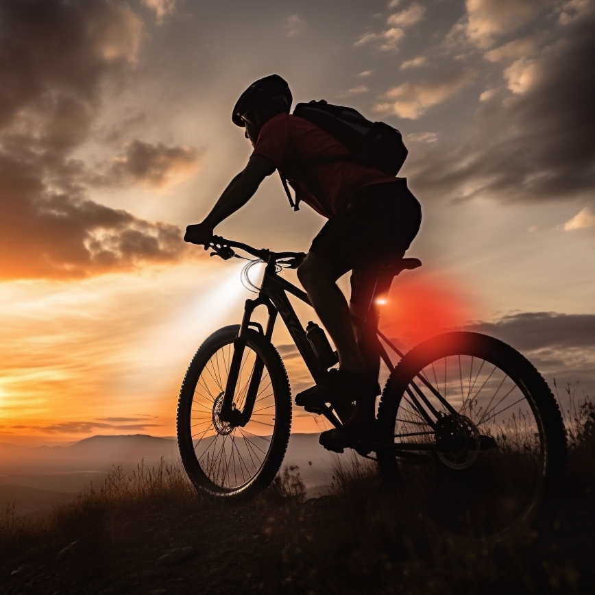 SET 2x LED Luminaire vélo rechargeable à intensité variable 350 mAh IP44 rouge/blanc