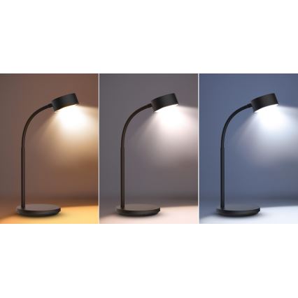 Lampe de table tactile à intensité variable LED/4,5W/5V 3000/4000/6500K noir