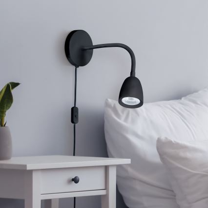 Petite lampe murale à intensité variable LED/4W/230V noir