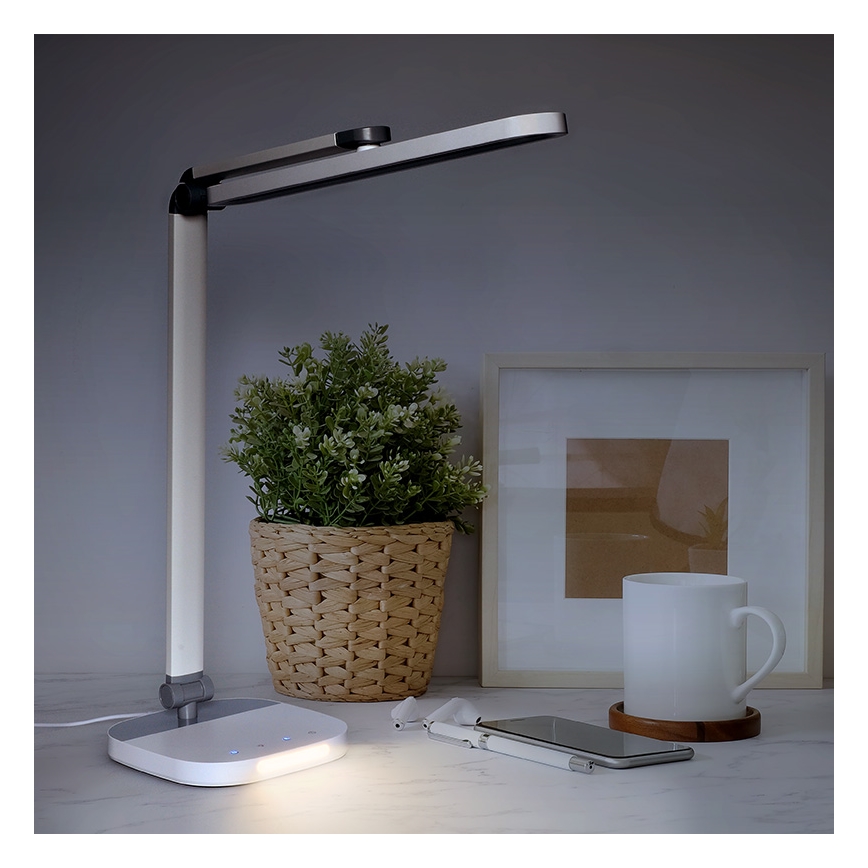 Lampe de table tactile à intensité variable avec nuit luminaire LED/10W/5V 3000/4000/5000K blanc