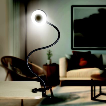 LED Lampe de bureau dimmable à pince LED/8W/230V 3000/4000/5000K noire
