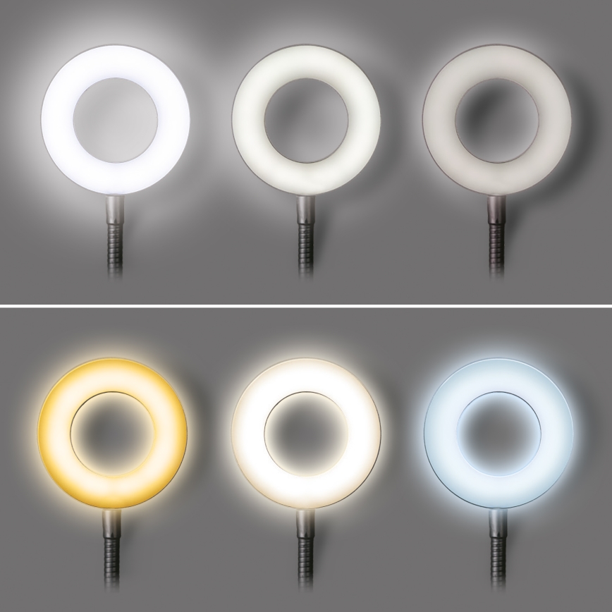 LED Lampe de bureau dimmable à pince LED/8W/230V 3000/4000/5000K noire