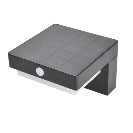 Applique murale solaire LED avec détecteur de mouvement et crépuscule PALERMO LED/5W/3,7V 2000 mAh IP54 noir