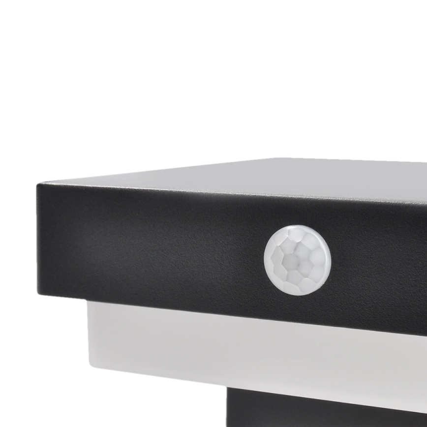 Applique murale solaire LED avec détecteur de mouvement et crépuscule PALERMO LED/5W/3,7V 2000 mAh IP54 noir