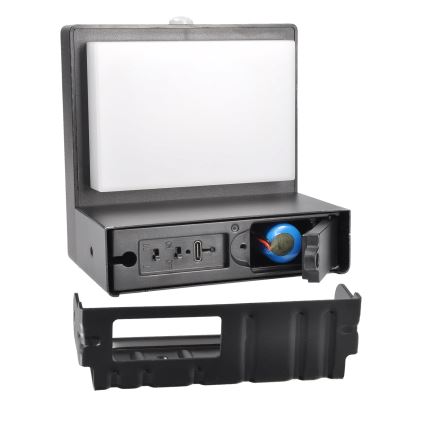 Applique murale solaire LED avec détecteur de mouvement et crépuscule PALERMO LED/5W/3,7V 2000 mAh IP54 noir