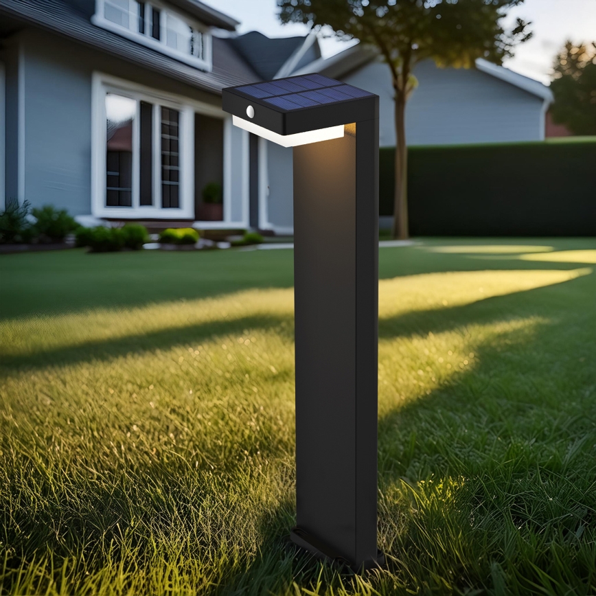 Lampe solaire avec détecteur de mouvement et de crépuscule PALERMO LED/5W/5V 2000 mAh IP54 noir