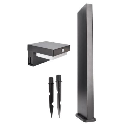 Lampe solaire avec détecteur de mouvement et de crépuscule PALERMO LED/5W/5V 2000 mAh IP54 noir