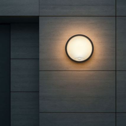 Applique murale d'extérieur LED avec capteur 2 en 1 LED/20W/230V 3000/4000/6500K IP65 Ø 22 cm