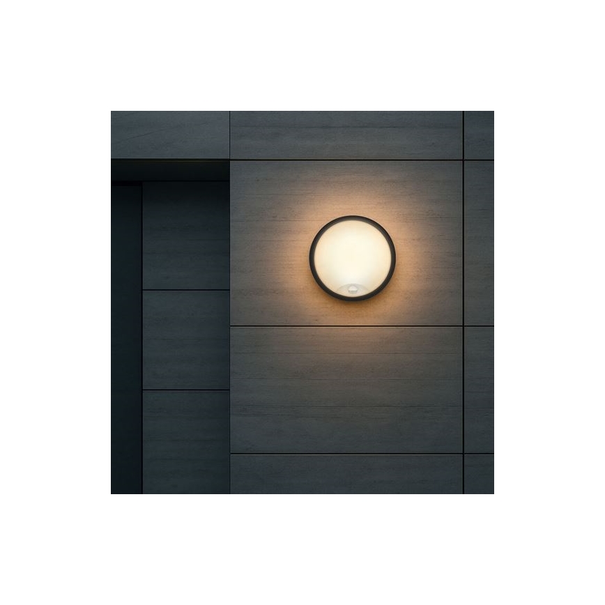 Applique murale d'extérieur LED avec capteur 2 en 1 LED/20W/230V 3000/4000/6500K IP65 Ø 22 cm