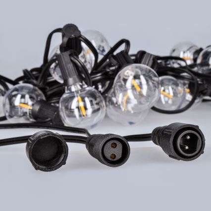 Guirlande lumineuse LED d'extérieur GIRLANDA — 25 ampoules E12, 20 m, IP44, blanc chaud