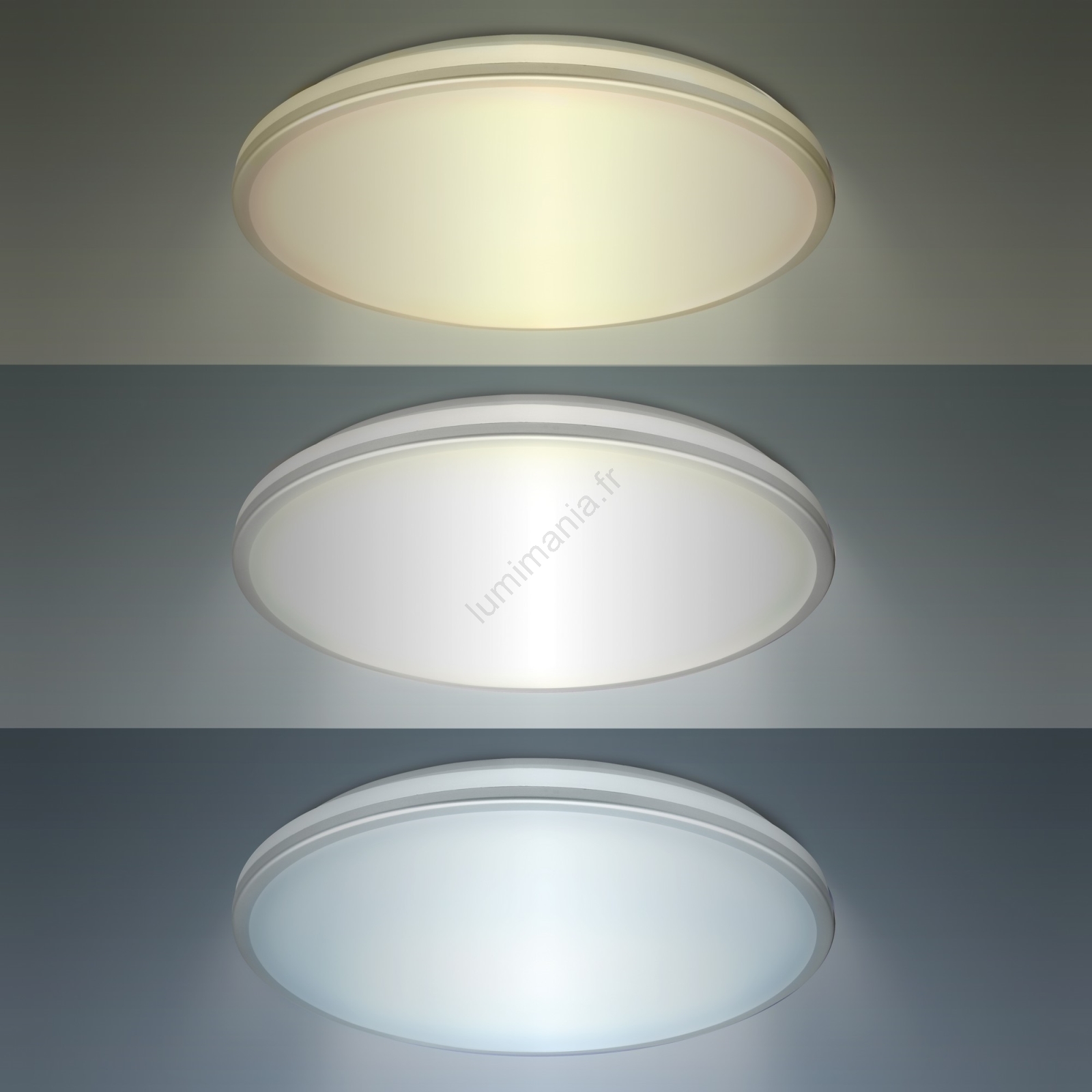 Plafonnier LED Encastré Slochi 18 Cm - 3 Températures De Couleur (3000K/4000K/6500K), IP44, Pour Salle De Bain/Cuisine