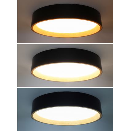 Plafonnier à intensité variable LARIOS LED/48W/230V 3000-6500K d. 39 cm noir + télécommande