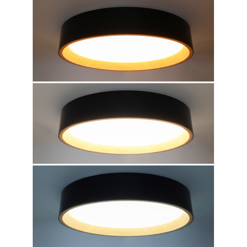 Plafonnier à intensité variable LARIOS LED/48W/230V 3000-6500K d. 39 cm noir + télécommande